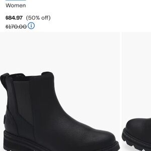 Sorel Black Leather waterproof Chelsea boots